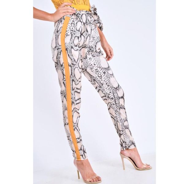 women's pants & capris women side striped snake skin pattern elastic waist pockets trousers ladies casual streetwear fashion harem, Black;white
women's pants & capris women side striped snake skin pattern elastic waist pockets trousers ladies casual streetwear fashion harem, Black;white