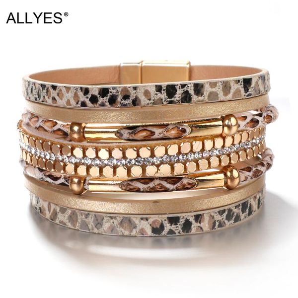 charm bracelets allyes crystal snake skin leather for women fashion bohemian multilayer bracelet bangles female party jewelry, Golden;silver
charm bracelets allyes crystal snake skin leather for women fashion bohemian multilayer bracelet bangles female party jewelry, Golden;silver
