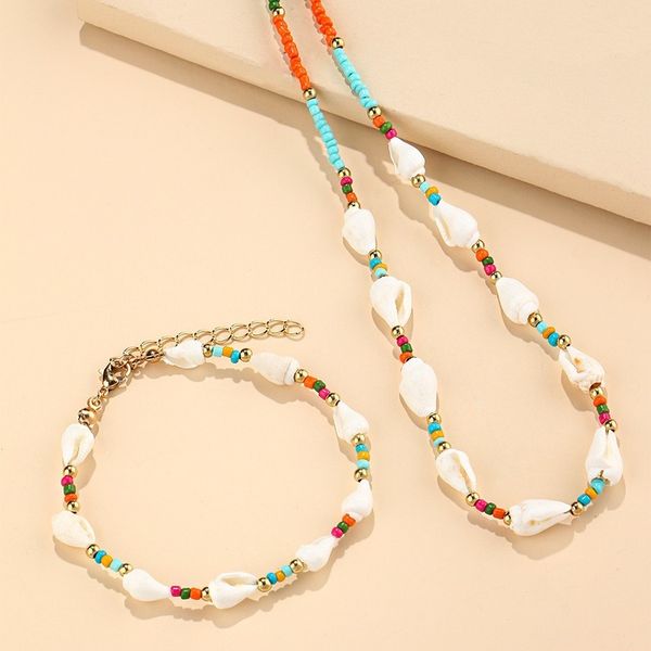 summer bohemia beach jewelry seashell colorful rice beads necklace bracelet set natural conch shell choker necklace, Black
summer bohemia beach jewelry seashell colorful rice beads necklace bracelet set natural conch shell choker necklace, Black