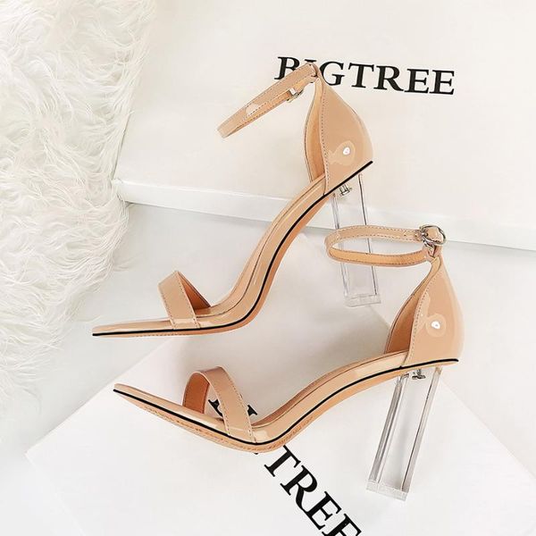 sandals 2021 summer women white high heels open toe crystal block stiletto female roman party prom shoes plus size, Black 
sandals 2021 summer women white high heels open toe crystal block stiletto female roman party prom shoes plus size, Black