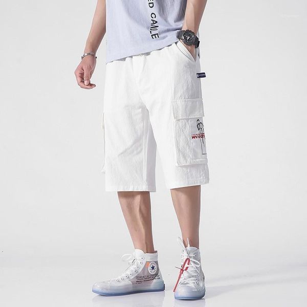 men's 5xl hip hop summer solid multi-pockets streetwear cargo men drawstring loose fit knee length sweatpants jogger shorts men1 quj8, White;black
men's 5xl hip hop summer solid multi-pockets streetwear cargo men drawstring loose fit knee length sweatpants jogger shorts men1 quj8, White;black
