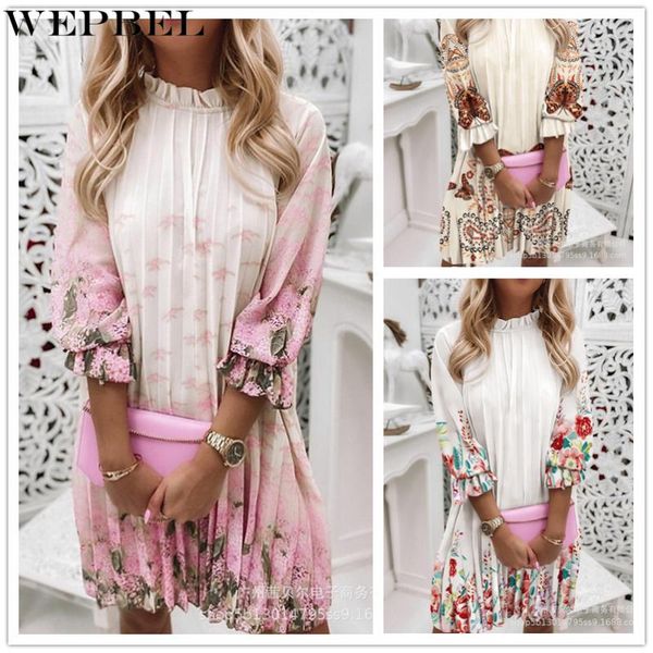 casual dresses wepbel women's elegant floral print pleated dress ladies fashion boho style lantern sleeve o neck mini, Black;gray
casual dresses wepbel women's elegant floral print pleated dress ladies fashion boho style lantern sleeve o neck mini, Black;gray