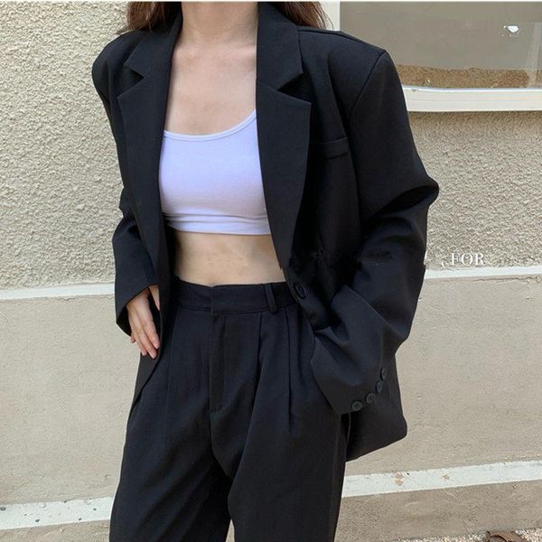 women's two piece pants black 2021 retro all match ol solid women blazers+ elegant loose vintage straight trouser suits 2 sets, White
women's two piece pants black 2021 retro all match ol solid women blazers+ elegant loose vintage straight trouser suits 2 sets, White