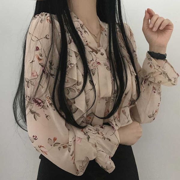 women's knits & tees floral print summer chiffon blouse women bow collar loose long sleeve vintage korean ruffles shirts offi, White
women's knits & tees floral print summer chiffon blouse women bow collar loose long sleeve vintage korean ruffles shirts offi, White