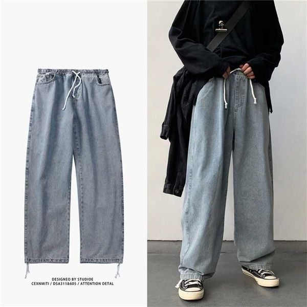 korean style loose wide leg jeans for men blue baggy denim pants kpop clothes fashion y ulzzang cargo male 211111
korean style loose wide leg jeans for men blue baggy denim pants kpop clothes fashion y ulzzang cargo male 211111