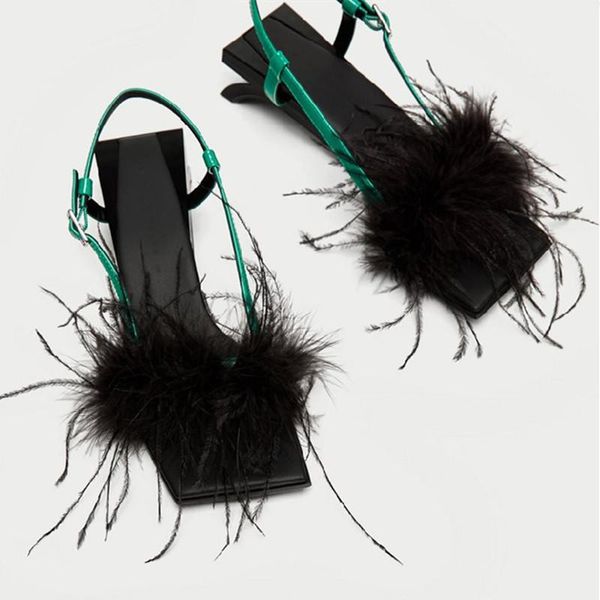 dress shoes sandalias mujer 2021 strange style summer women heels square toe ladies sandals mixed colors faux fur wedding, Black
dress shoes sandalias mujer 2021 strange style summer women heels square toe ladies sandals mixed colors faux fur wedding, Black
