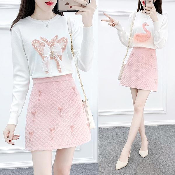 two piece dress lovely knitting butterfly swan white sweater & bag hip skirts pcs clothing sets women outfit knitwear leisure couture autumn
two piece dress lovely knitting butterfly swan white sweater & bag hip skirts pcs clothing sets women outfit knitwear leisure couture autumn