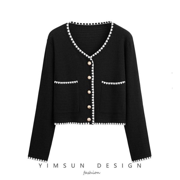 women's sweaters sweater color contrast xiaoxiang long sleeve in early autumn of nwae, White;black
women's sweaters sweater color contrast xiaoxiang long sleeve in early autumn of nwae, White;black