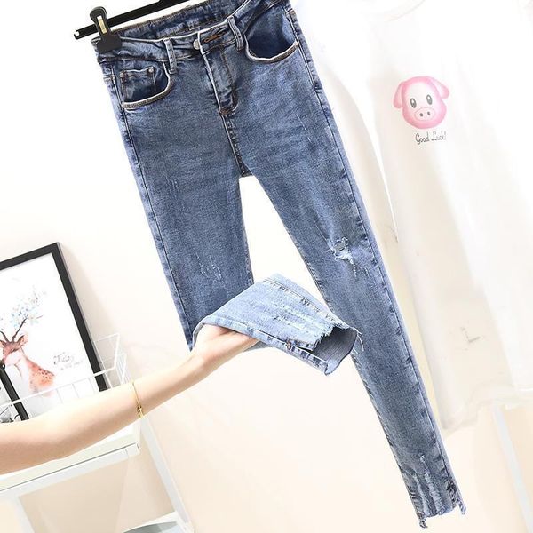 women's jeans woman pants spring, autumn summer tight hole high waist stretch feet pantalones vaqueros mujer, Blue
women's jeans woman pants spring, autumn summer tight hole high waist stretch feet pantalones vaqueros mujer, Blue