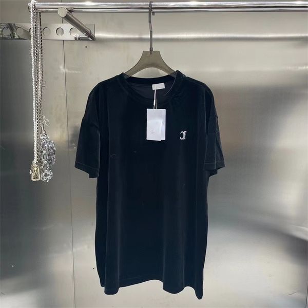2022 early spring new ce arc small label embroidery simple velvet round neck loose os large t-shirt women, White
2022 early spring new ce arc small label embroidery simple velvet round neck loose os large t-shirt women, White