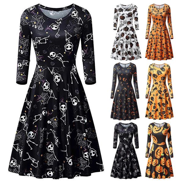 costume halloween clothing women pumpkin printed dress casual fashion long sleeve o-neck dresses ghost witch, Black;gray
costume halloween clothing women pumpkin printed dress casual fashion long sleeve o-neck dresses ghost witch, Black;gray