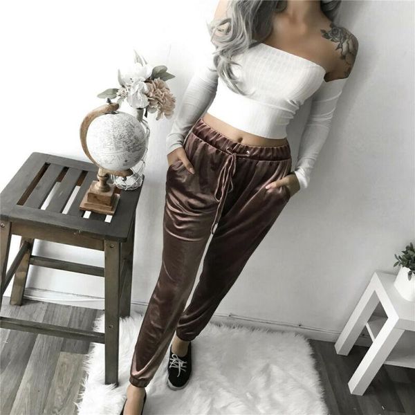 women high waist flared trousers loose long pants autumn casual drawstring sweatpants slim outwear women's & capris, Black;white
women high waist flared trousers loose long pants autumn casual drawstring sweatpants slim outwear women's & capris, Black;white