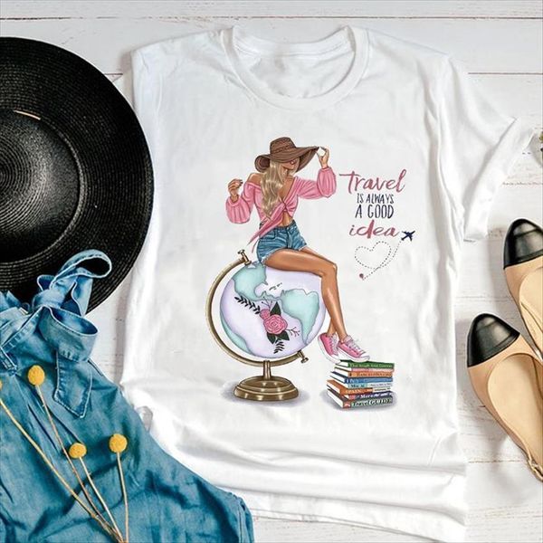 graphic happy time short sleeve women cute travel fashion 90s cartoon summer print female clothes tees, White
graphic happy time short sleeve women cute travel fashion 90s cartoon summer print female clothes tees, White