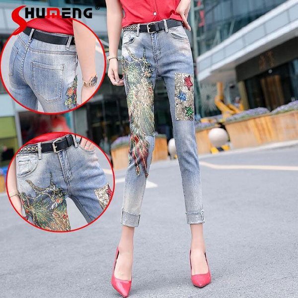 spring summer european jeans embroidered phoenix high waist ladies denim pants tight slimming skinny pencil trousers women's, Blue
spring summer european jeans embroidered phoenix high waist ladies denim pants tight slimming skinny pencil trousers women's, Blue