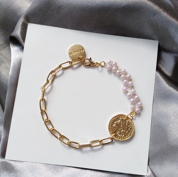 link, chain creative asymmetric human head gold bracelet for women fashion simple design pearl party fine jewelry gift accessories, Black
link, chain creative asymmetric human head gold bracelet for women fashion simple design pearl party fine jewelry gift accessories, Black