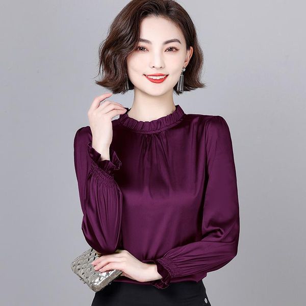 women's blouses & shirts chikichi 2021spring and autumn fashion elegant lapel solid color satin long-sleeved loose button shirt female, White
women's blouses & shirts chikichi 2021spring and autumn fashion elegant lapel solid color satin long-sleeved loose button shirt female, White