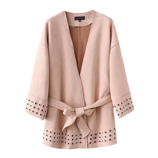 women's jackets open stitch women solid suede kimono coats elegant tie belt long sleeve ffzwt59, Black;brown
women's jackets open stitch women solid suede kimono coats elegant tie belt long sleeve ffzwt59, Black;brown