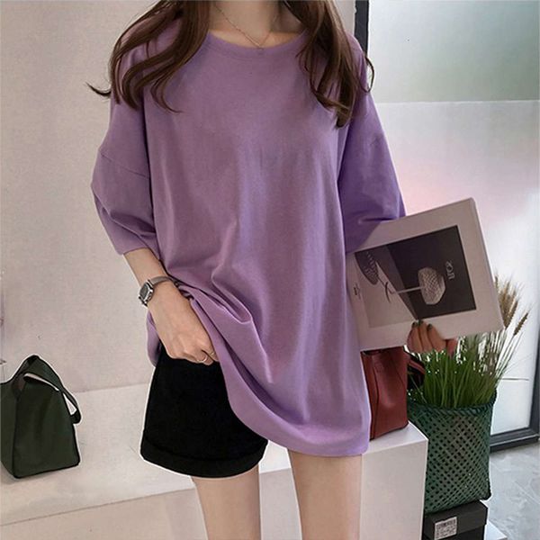 women's t-shirt net red ins super fire short summer mid long korean fashion loose purple half sleeve upper garment pcab, White
women's t-shirt net red ins super fire short summer mid long korean fashion loose purple half sleeve upper garment pcab, White
