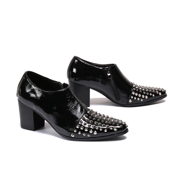 man genuine leather shoes high heels rivets office new brand designed mens dress business oxford shoes zapatillas para hombre, Black
man genuine leather shoes high heels rivets office new brand designed mens dress business oxford shoes zapatillas para hombre, Black