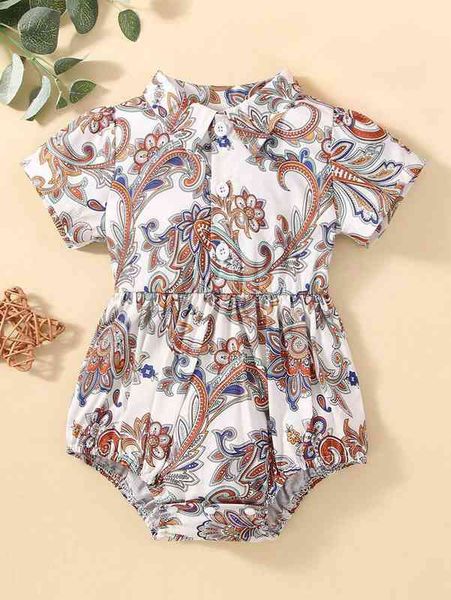 baby paisley print half button bodysuit she, Blue
baby paisley print half button bodysuit she, Blue