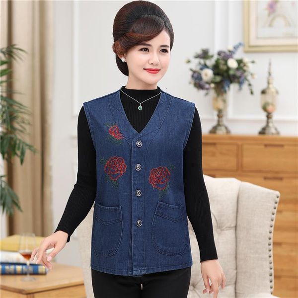 women's vests spring autumn denim vest womens clothing vintage floral embroidery jean jackets coats v-neck sleeveless waistcoat pl, Black;white
women's vests spring autumn denim vest womens clothing vintage floral embroidery jean jackets coats v-neck sleeveless waistcoat pl, Black;white