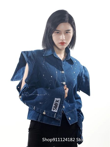 women's jackets fashion denim jacket trend ins female spring and autumn print niche slim, Black;brown 
women's jackets fashion denim jacket trend ins female spring and autumn print niche slim, Black;brown