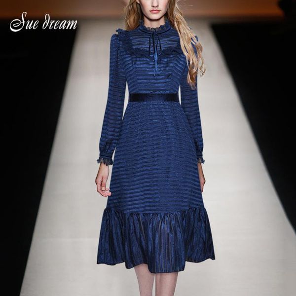 fashion stand-up collar long-sleeved lace ruffled striped retro elegant dress 2021 summer female runway party vestidos casual dresses, Black;gray
fashion stand-up collar long-sleeved lace ruffled striped retro elegant dress 2021 summer female runway party vestidos casual dresses, Black;gray