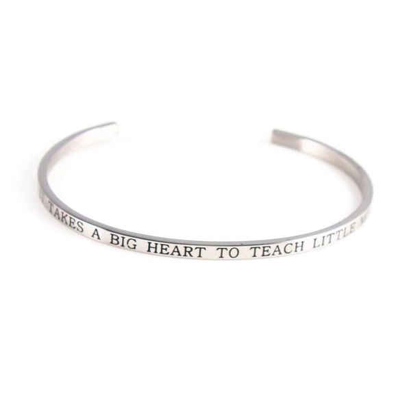 bangle stainless steel bracelet engraved it takes a big heart to teach little minds positive inspirational & for women, Black
bangle stainless steel bracelet engraved it takes a big heart to teach little minds positive inspirational & for women, Black