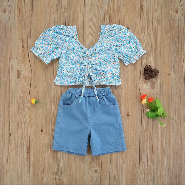 baby & children's clothing toddler girl summer clothes set fashion floral short sleeve ruffles and denim pants for girls sets, White
baby & children's clothing toddler girl summer clothes set fashion floral short sleeve ruffles and denim pants for girls sets, White