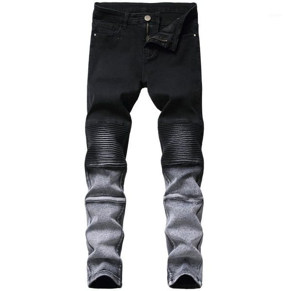 men's jeans 2021 autumn pleated motorcycle gradient two-color pencil pants slim, Blue
men's jeans 2021 autumn pleated motorcycle gradient two-color pencil pants slim, Blue