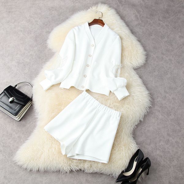 dress european and american women's wear for spring 2021 seven-point sleeve stud beaded single breasted hoodie shorts fashion suits 0d4, White
dress european and american women's wear for spring 2021 seven-point sleeve stud beaded single breasted hoodie shorts fashion suits 0d4, White