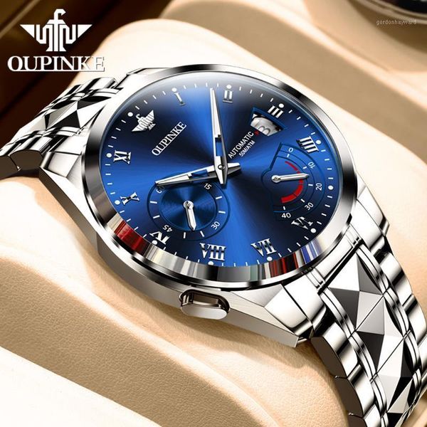 wristwatches oupinke brand mechanical wristwatch luxury sapphire glass automatic watch stainless steel waterproof 50m watches men, Slivery;brown
wristwatches oupinke brand mechanical wristwatch luxury sapphire glass automatic watch stainless steel waterproof 50m watches men, Slivery;brown