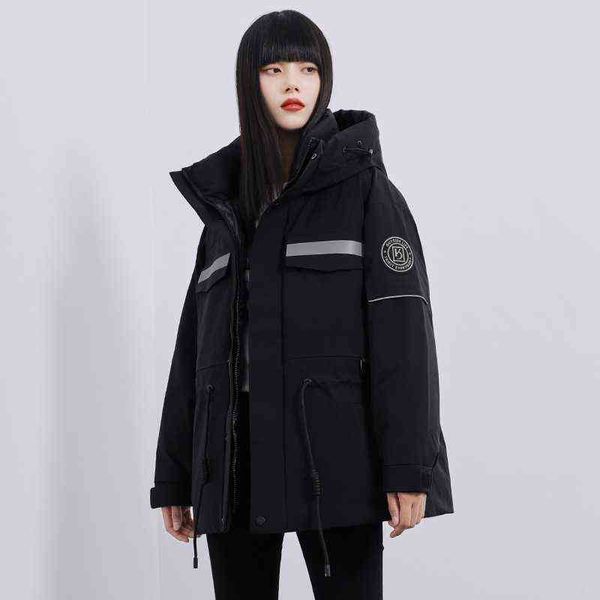 2021 short women's 90 white duck down loose and thin temperament tooling winter hooded jacket fashion, Black
2021 short women's 90 white duck down loose and thin temperament tooling winter hooded jacket fashion, Black