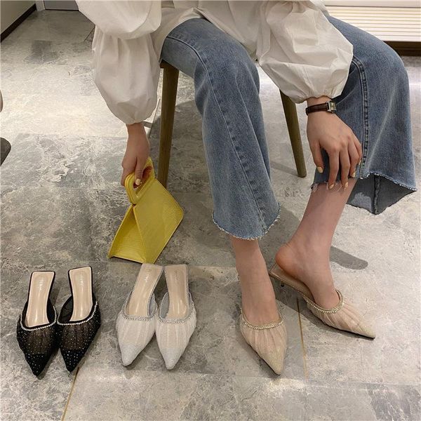 thin heels cover toe slippers women summer high-heeled shoes lady low slides pantofle shallow 2021 pointed basic rubber pu, Black
thin heels cover toe slippers women summer high-heeled shoes lady low slides pantofle shallow 2021 pointed basic rubber pu, Black