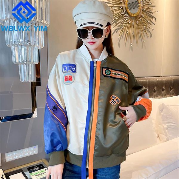 women's jackets streetwear women bomber jacket stand colla rfashion patchwork letter print coat zipper loose female harajuku short, Black;brown
women's jackets streetwear women bomber jacket stand colla rfashion patchwork letter print coat zipper loose female harajuku short, Black;brown