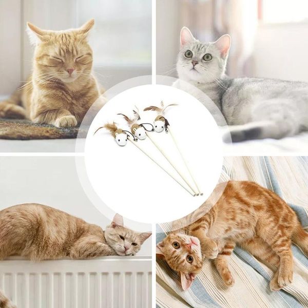 cat toys pet teaser feather linen wand catcher stick interactive wood rod mouse toy with mini bell
cat toys pet teaser feather linen wand catcher stick interactive wood rod mouse toy with mini bell