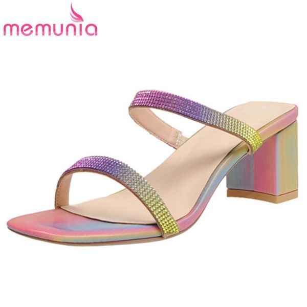 slippers memunia 2021 arrive women slipper illusory color crystal square high heels fashion party shoes ladies, Black
slippers memunia 2021 arrive women slipper illusory color crystal square high heels fashion party shoes ladies, Black