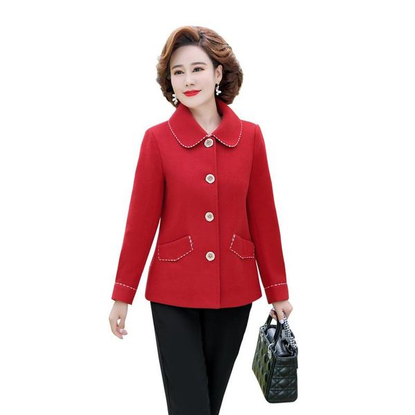women's wool & blends 2021 blended woolen jacket middle-aged elderly mothers spring autumn coat short single-breasted plus size 5xl, Black
women's wool & blends 2021 blended woolen jacket middle-aged elderly mothers spring autumn coat short single-breasted plus size 5xl, Black