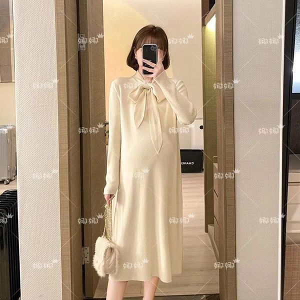 maternity dresses sweater plus size clothes core-spun yarn dress knitted pregnancy bottoming shirt vestido maxi, White
maternity dresses sweater plus size clothes core-spun yarn dress knitted pregnancy bottoming shirt vestido maxi, White