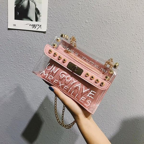 summer women's rivet jelly bag picture mother fashion shoulder chain transparent crossbody cross body
summer women's rivet jelly bag picture mother fashion shoulder chain transparent crossbody cross body