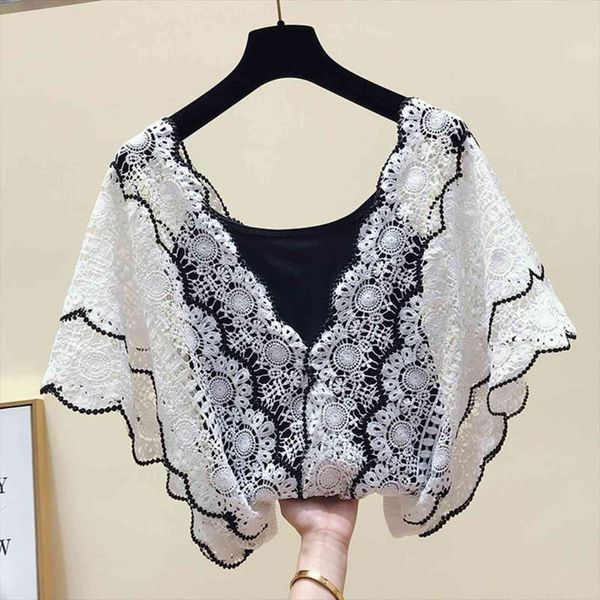 v neck summer twopiece women shirt girls hollow out short sleeve lace holiday seaside beach, White
v neck summer twopiece women shirt girls hollow out short sleeve lace holiday seaside beach, White