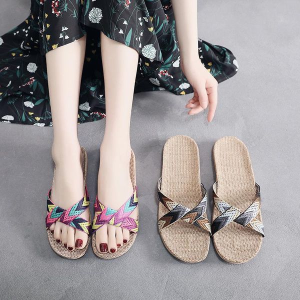 natural linen slippers summer home indoor sandals spring and autumn couples landing guests flax non-slip silppers, Black
natural linen slippers summer home indoor sandals spring and autumn couples landing guests flax non-slip silppers, Black