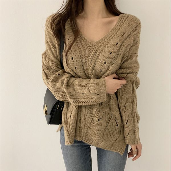 sweaters lazy style hollow out women v-neck twisted high-quality knitted cute sweet all-match high waist sweaters, White;black
sweaters lazy style hollow out women v-neck twisted high-quality knitted cute sweet all-match high waist sweaters, White;black