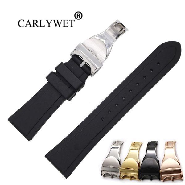 watch bands carlywet 22mm black waterproof silicone rubber replacement wrist band strap with silver rose gold clasp for, Black;brown
watch bands carlywet 22mm black waterproof silicone rubber replacement wrist band strap with silver rose gold clasp for, Black;brown