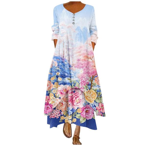 casual dresses button floral printed women western style loose long maxi ladies dress vintage trendy bohemian summer beach street, Black;gray
casual dresses button floral printed women western style loose long maxi ladies dress vintage trendy bohemian summer beach street, Black;gray