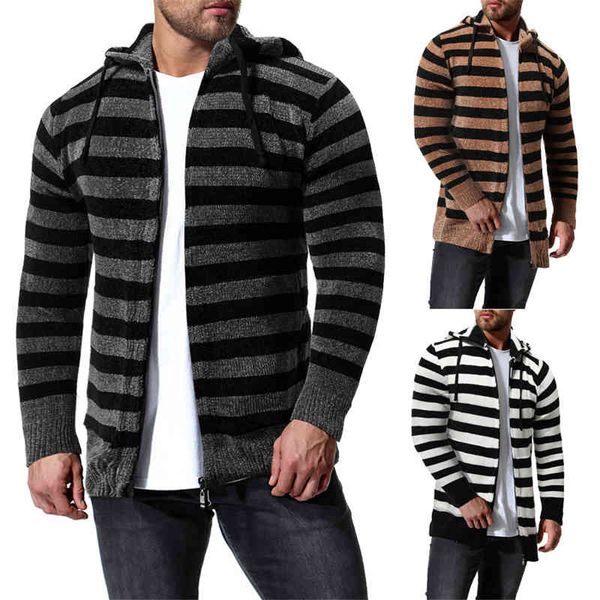 thick striped warm autumn knit hooded silm sweater wool england coat casual fashion sport men cardigan, Black;white
thick striped warm autumn knit hooded silm sweater wool england coat casual fashion sport men cardigan, Black;white
