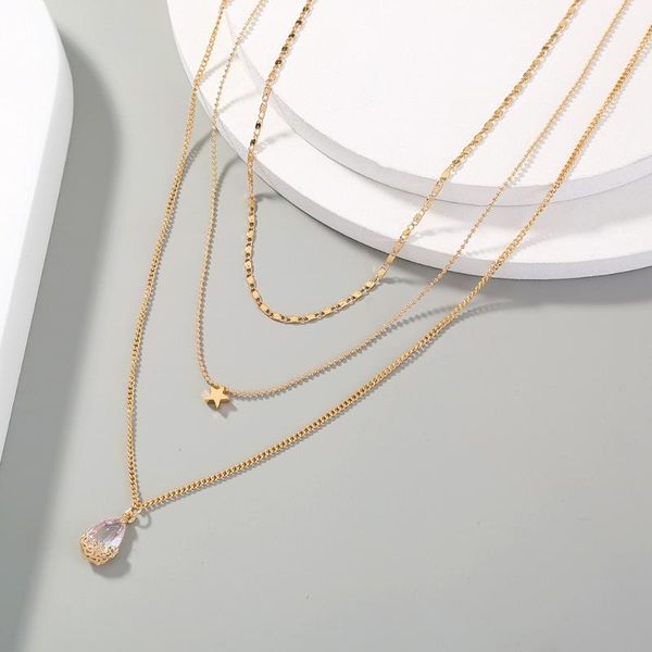 pendant necklaces 2021 elegant temperament water drop zircon multi-layered necklace, simple and versatile five-pointed star necklace woman, Silver
pendant necklaces 2021 elegant temperament water drop zircon multi-layered necklace, simple and versatile five-pointed star necklace woman, Silver