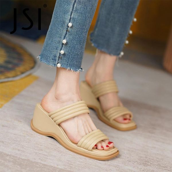 sandals jsi genuine leather summer women shoes wedges comfortable dressing leisure high heel casual square toe 2021 vo215, Black
sandals jsi genuine leather summer women shoes wedges comfortable dressing leisure high heel casual square toe 2021 vo215, Black