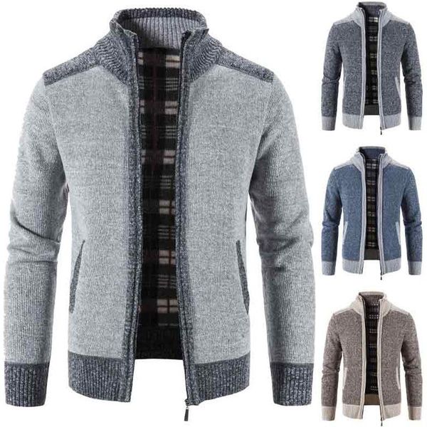 men's sweaters sweater coat fashion patchwork cardigan men knitted jacket slim fit stand collar thick warm coats, White;black
men's sweaters sweater coat fashion patchwork cardigan men knitted jacket slim fit stand collar thick warm coats, White;black