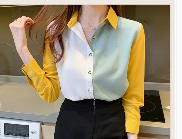 2021 summer fashion long sleeve women's shirt@15, White 
2021 summer fashion long sleeve women's shirt@15, White